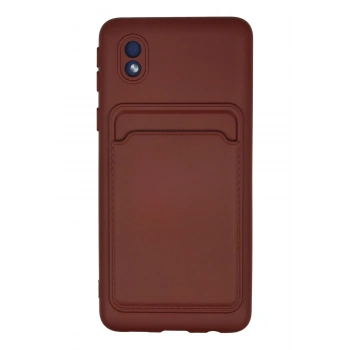 Mey İthalat®  Samsung Galaxy A01 Core Kılıf Kelvin Kartvizitli Silikon - Bordo