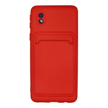 Mey İthalat®  Samsung Galaxy A01 Core Kılıf Kelvin Kartvizitli Silikon - Kırmızı