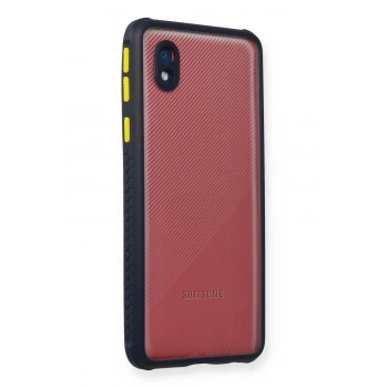 Mey İthalat®  Samsung Galaxy A01 Core Kılıf Miami Şeffaf Silikon - Lacivert