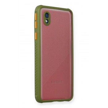 Mey İthalat®  Samsung Galaxy A01 Core Kılıf Miami Şeffaf Silikon - Yeşil
