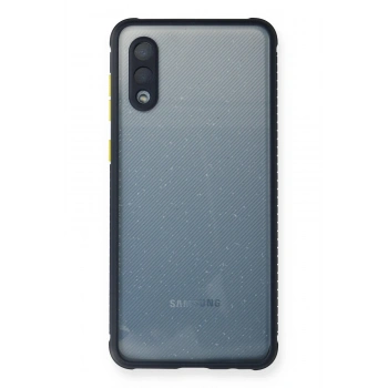 Mey İthalat®  Samsung Galaxy A02 Kılıf Miami Şeffaf Silikon - Lacivert