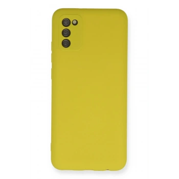Mey İthalat®  Samsung Galaxy A02S Kılıf Nano içi Kadife Silikon - Sarı