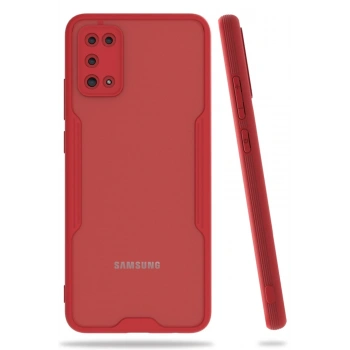 Mey İthalat®  Samsung Galaxy A02S Kılıf Platin Silikon - Kırmızı