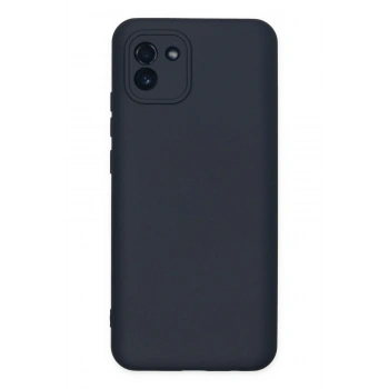 Mey İthalat®  Samsung Galaxy A03 Kılıf Nano içi Kadife Silikon - Lacivert