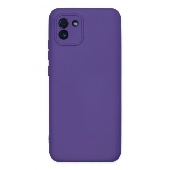 Mey İthalat®  Samsung Galaxy A03 Kılıf Nano içi Kadife Silikon - Mor