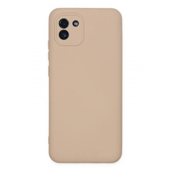 Mey İthalat®  Samsung Galaxy A03 Kılıf Nano içi Kadife Silikon - Pudra