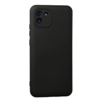 Mey İthalat®  Samsung Galaxy A03 Kılıf Nano içi Kadife Silikon - Siyah