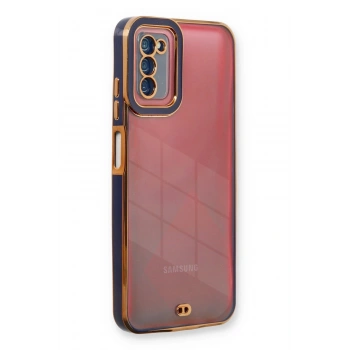 Mey İthalat®  Samsung Galaxy A03S Kılıf Liva Lens Silikon - Mavi