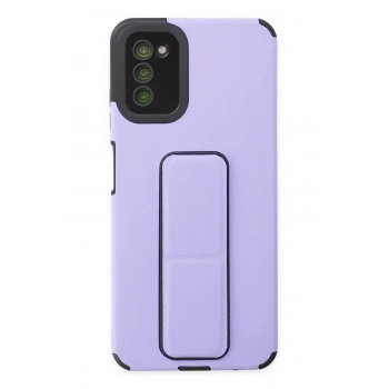 Mey İthalat® Samsung Galaxy A03S Kılıf Mega Standlı Silikon - Lila