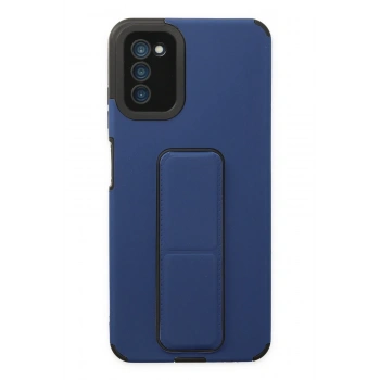 Mey İthalat® Samsung Galaxy A03S Kılıf Mega Standlı Silikon - Mavi
