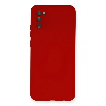 Mey İthalat®  Samsung Galaxy A03S Kılıf Nano içi Kadife Silikon - Kırmızı