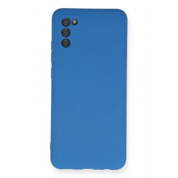 Mey İthalat®  Samsung Galaxy A03S Kılıf Nano içi Kadife Silikon - Mavi