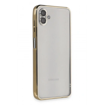 Mey İthalat®  Samsung Galaxy A04 Kılıf  Lensli Silikon - Gold