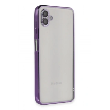 Mey İthalat®  Samsung Galaxy A04 Kılıf  Lensli Silikon - Mor