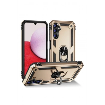 Mey İthalat®  Samsung Galaxy A04S Kılıf Sofya Yüzüklü Silikon Kapak - Gold