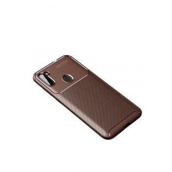 Mey İthalat®  Samsung Galaxy A11 Kılıf Auto Focus Karbon Kapak - Kahverengi