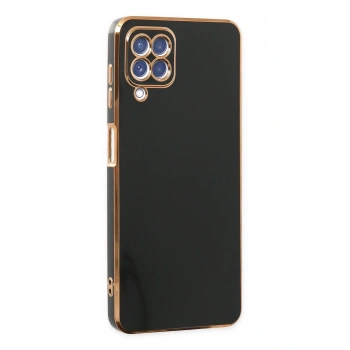 Mey İthalat®  Samsung Galaxy A12 Kılıf Volet Silikon - Siyah