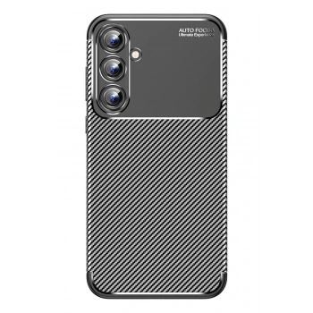 Mey İthalat®  Samsung Galaxy A15 4G Kılıf Auto Focus Karbon Kapak - Siyah
