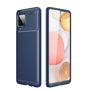 Mey İthalat®  Samsung Galaxy A22 Kılıf Auto Focus Karbon Kapak - Lacivert