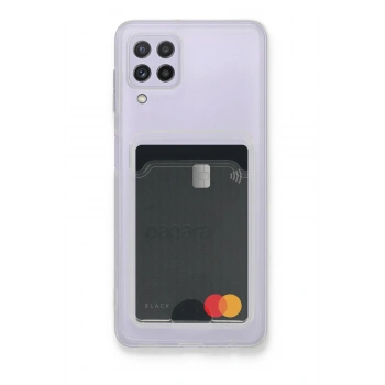 Mey İthalat®  Samsung Galaxy A22 Kılıf Kart Şeffaf Silikon - Şeffaf