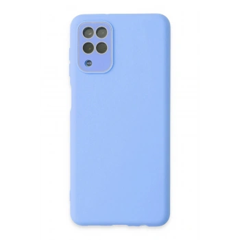 Mey İthalat®  Samsung Galaxy A22 Kılıf Lansman Glass Kapak - Mavi