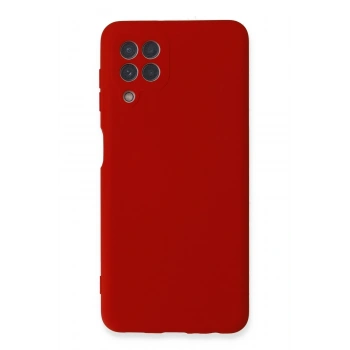 Mey İthalat®  Samsung Galaxy A22 Kılıf Nano içi Kadife Silikon - Kırmızı