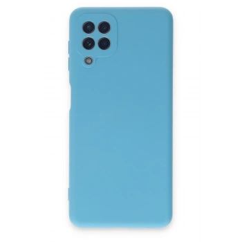 Mey İthalat®  Samsung Galaxy A22 Kılıf Nano içi Kadife Silikon - Mavi