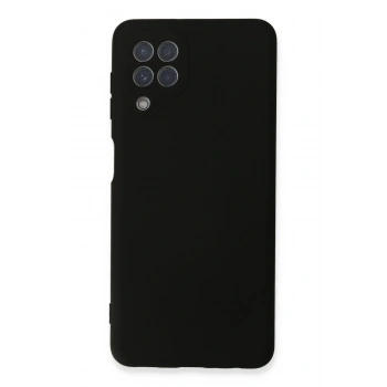 Mey İthalat®  Samsung Galaxy A22 Kılıf Nano içi Kadife Silikon - Siyah