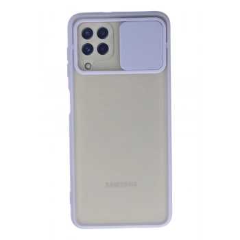 Mey İthalat® Samsung Galaxy A22 Kılıf Palm Buzlu Kamera Sürgülü Silikon - Lila