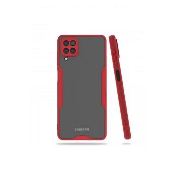 Mey İthalat®  Samsung Galaxy A22 Kılıf Platin Silikon - Kırmızı