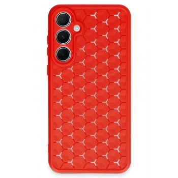 Mey İthalat®  Samsung Galaxy A25 5G Kılıf Petek Silikon Kapak - Kırmızı