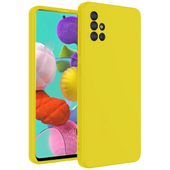 Mey İthalat®  Samsung Galaxy A31 Kılıf Nano içi Kadife Silikon - Sarı