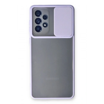 Mey İthalat®  Samsung Galaxy A33 5G Kılıf Palm Buzlu Kamera Sürgülü Silikon - Lila