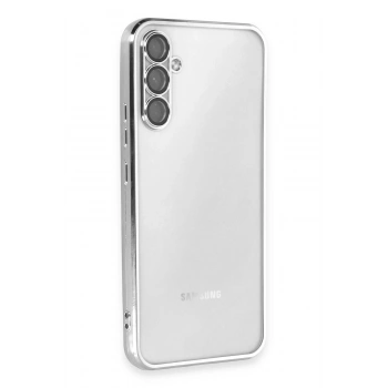Mey İthalat®  Samsung Galaxy A34 5G Kılıf  Lensli Silikon - Gümüş