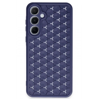 Mey İthalat®  Samsung Galaxy A35 5G Kılıf Petek Silikon Kapak - Lacivert