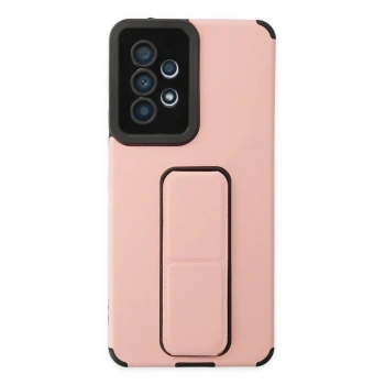 Mey İthalat®  Samsung Galaxy A53 5G Kılıf Mega Standlı Silikon - Pudra
