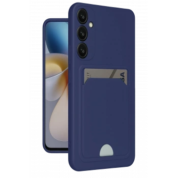 Mey İthalat®  Samsung Galaxy A55 5G Kılıf Kelvin Kartvizitli Silikon - Lacivert