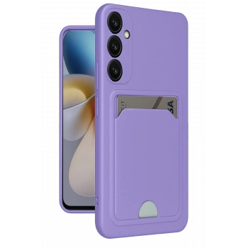 Mey İthalat®  Samsung Galaxy A55 5G Kılıf Kelvin Kartvizitli Silikon - Lila