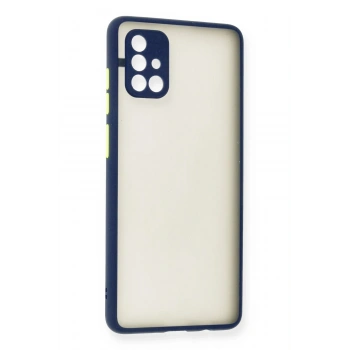 Mey İthalat®  Samsung Galaxy A71 Kılıf Montreal Silikon Kapak - Lacivert