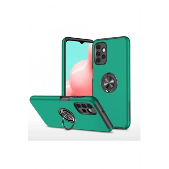 Mey İthalat®  Samsung Galaxy A72 Kılıf Elit Yüzüklü Kapak - Yeşil