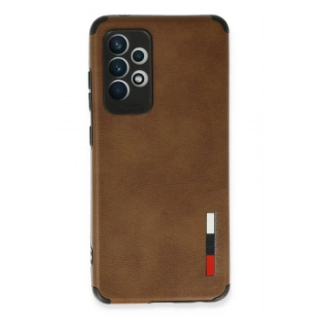 Mey İthalat®  Samsung Galaxy A72 Kılıf Loop Deri Silikon - Kahverengi
