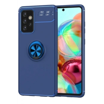 Mey İthalat® Samsung Galaxy A72 Kılıf Range Yüzüklü Silikon - Mavi