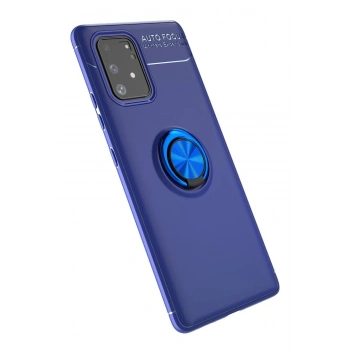 Mey İthalat®  Samsung Galaxy A91 / S10 Lite Kılıf Range Yüzüklü Silikon - Mavi