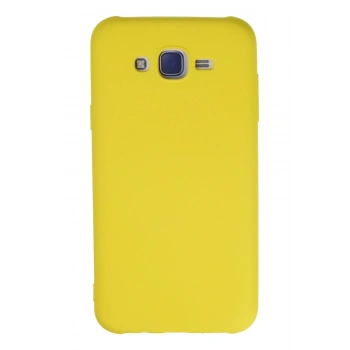 Mey İthalat®  Samsung Galaxy J7 Kılıf Nano içi Kadife Silikon - Sarı