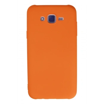 Mey İthalat®  Samsung Galaxy J7 Kılıf Nano içi Kadife Silikon - Turuncu