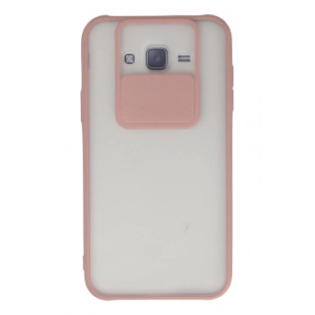 Mey İthalat®  Samsung Galaxy J7 Kılıf Palm Buzlu Kamera Sürgülü Silikon - Pembe