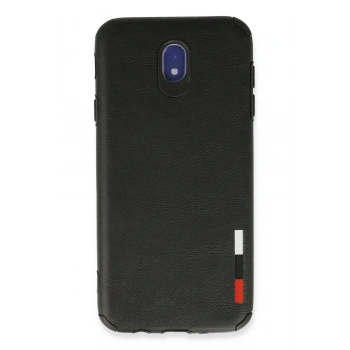 Mey İthalat®  Samsung Galaxy J7 Pro / J730 Kılıf Loop Deri Silikon - Siyah