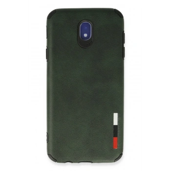 Mey İthalat®  Samsung Galaxy J7 Pro / J730 Kılıf Loop Deri Silikon - Yeşil