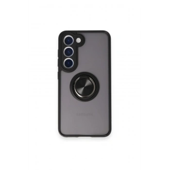 Mey İthalat®  Samsung Galaxy M15 Kılıf Montreal Yüzüklü Silikon Kapak - Siyah