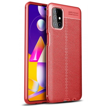 Mey İthalat®  Samsung Galaxy M31S Kılıf Auto Focus Kapak - Kırmızı